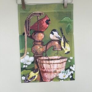 Kay Dee Designs Garden Flag Unisex 18x12.5 Multicolor Songbirds Water Pump Decor